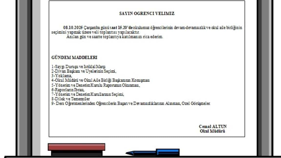 Veli Toplantısı Duyurusu